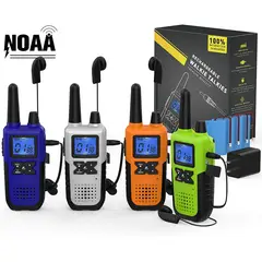 TOPSUNG - Set x4 Walkie Talkies de Largo Alcance - Noaa
