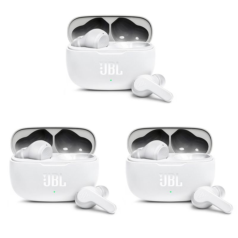 JBL - Set 3 Audífonos Bluetooth JBL WAVE 200 TWS - Blanco