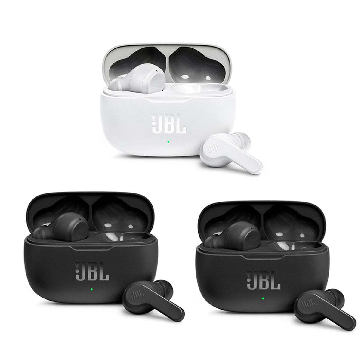 JBL - Set 3 Audífonos Bluetooth JBL WAVE 200 TWS - 2Negro+1Blanco