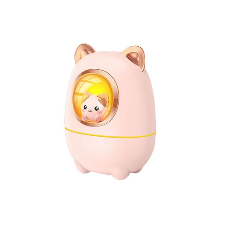 GENERICO - Mini Humidificador Ultrasónico Capsula Espacial Gatito 200ml