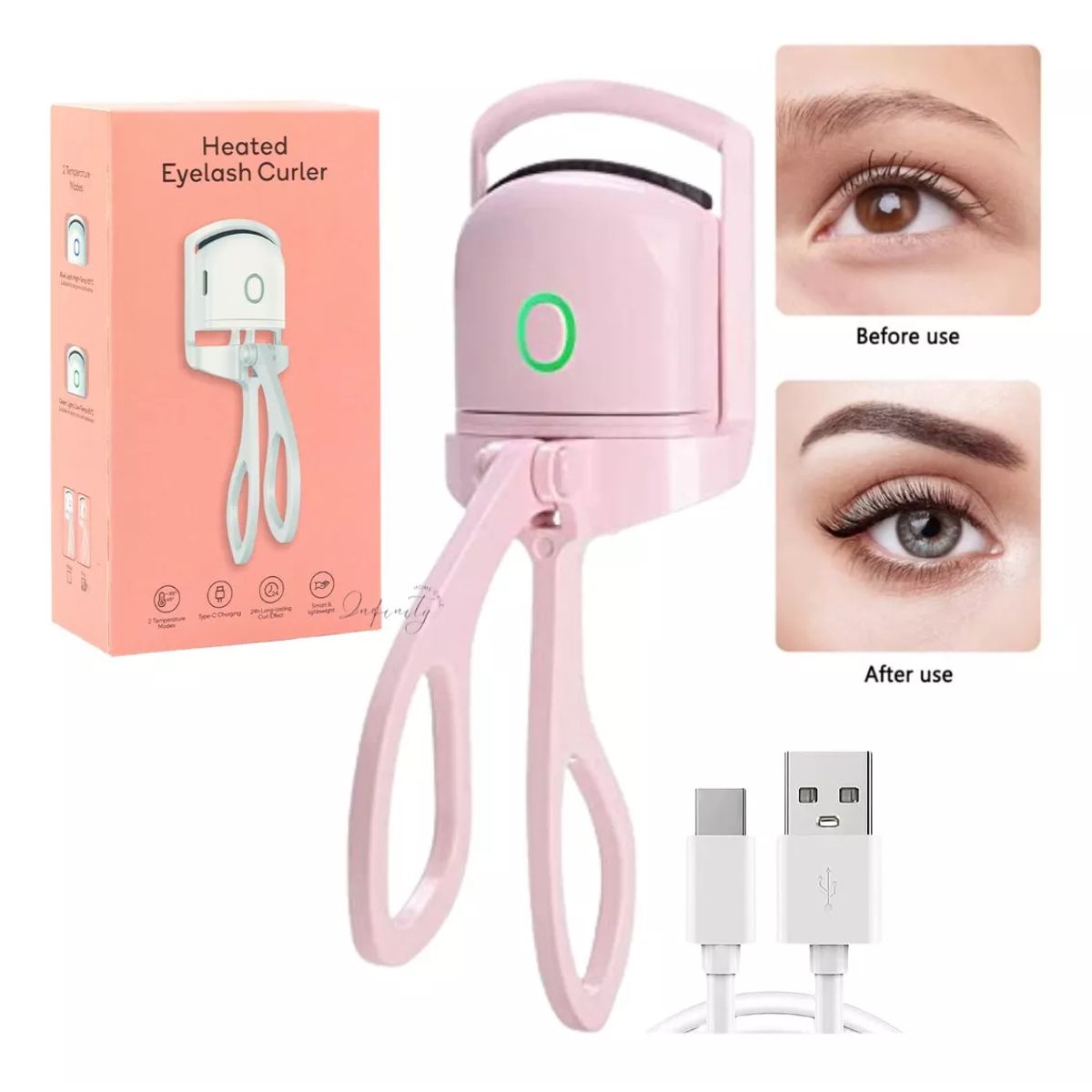 GENERICO - Rizador De Pestañas Eléctrico Elegante Carga Usb