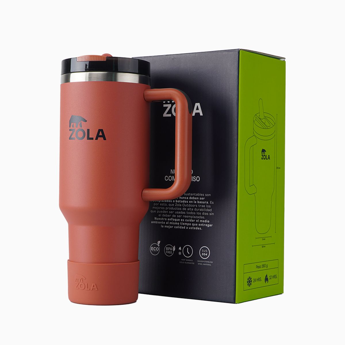 ZOLA OUTDOORS - Vaso Termico Zola 1200ml Inoxidable Hermetico Frio Y Calor Terracota