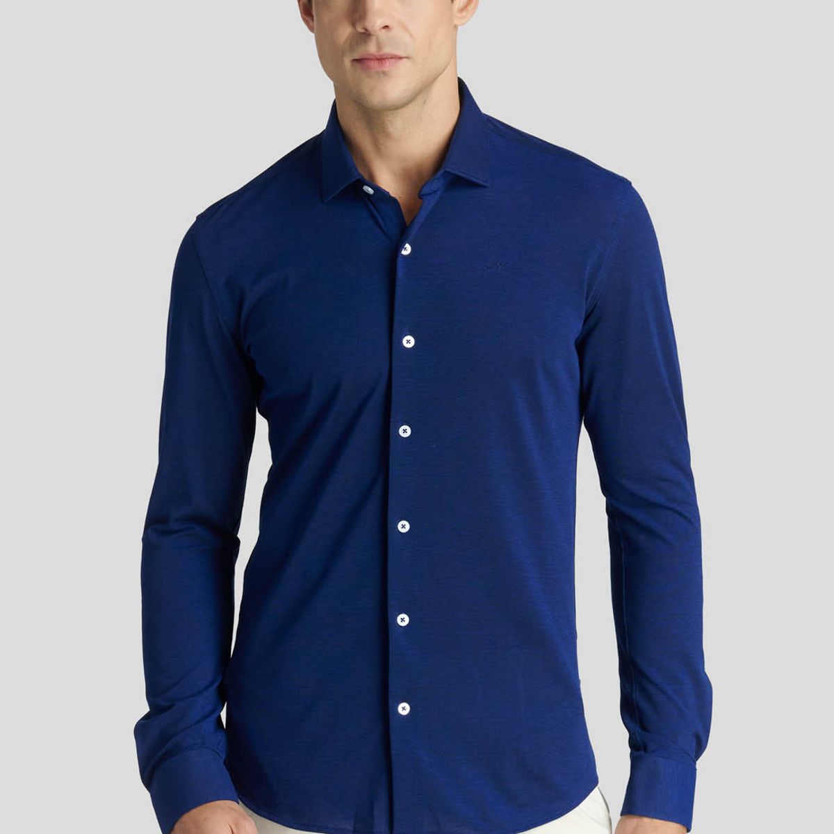 NEW MAN - Camisa Manchester Business Azul New Man