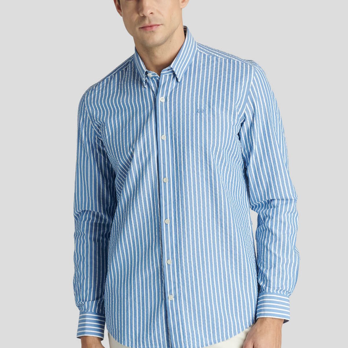 NEW MAN - Camisa Monaco Heritage Azul New Man