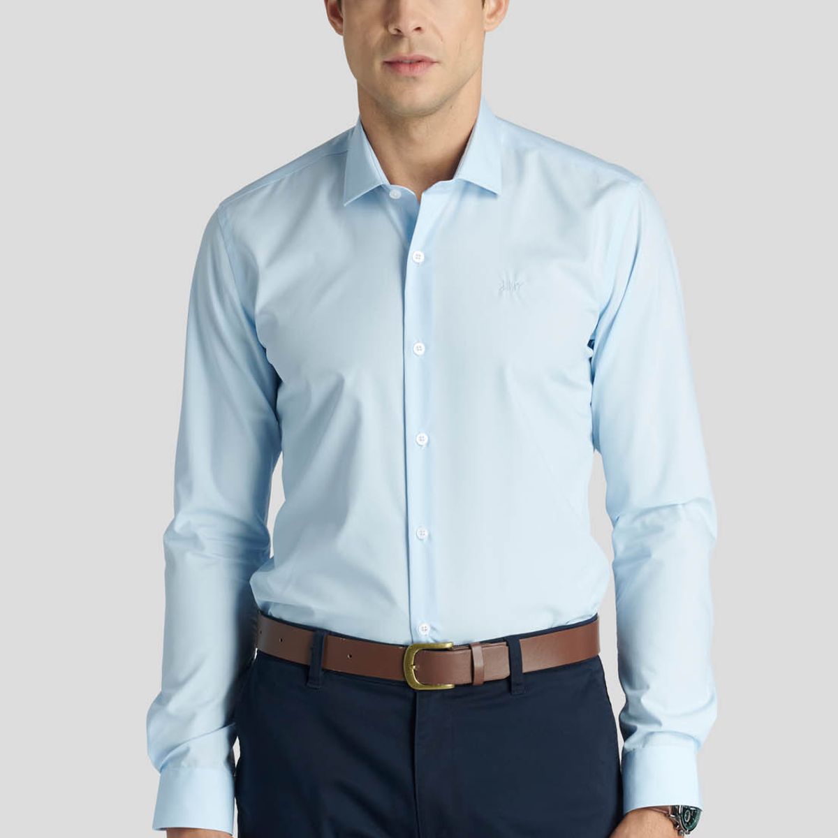 NEW MAN - Camisa London Business Celeste New Man