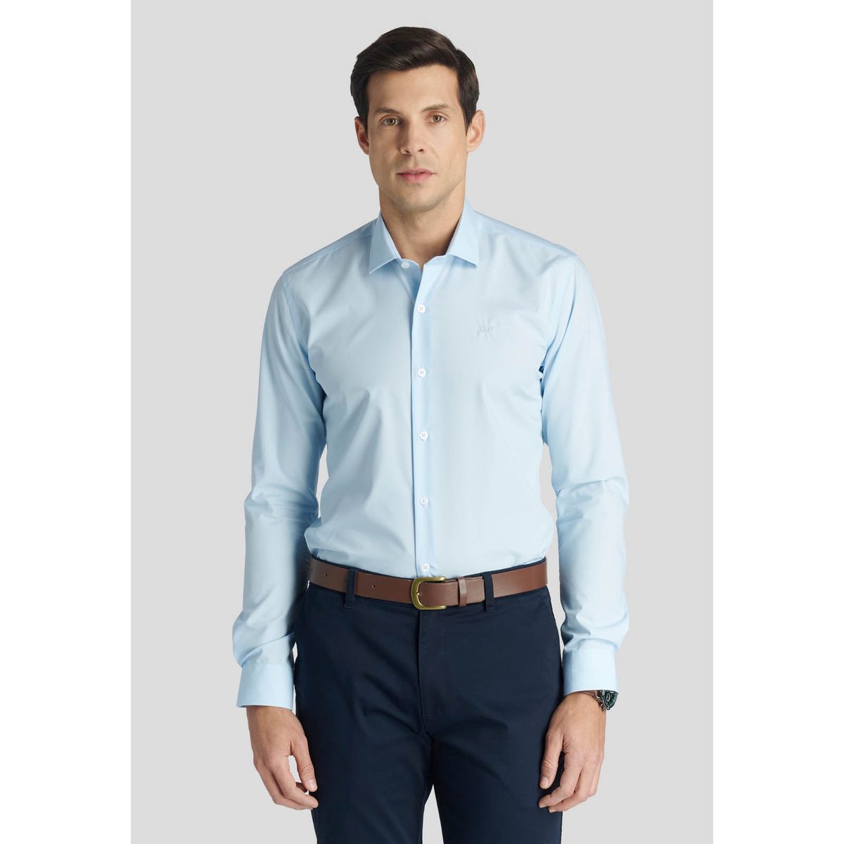 NEW MAN - Camisa London Business Celeste New Man