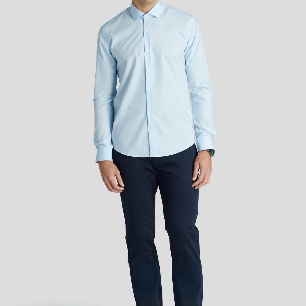NEW MAN - Camisa London Business Celeste New Man