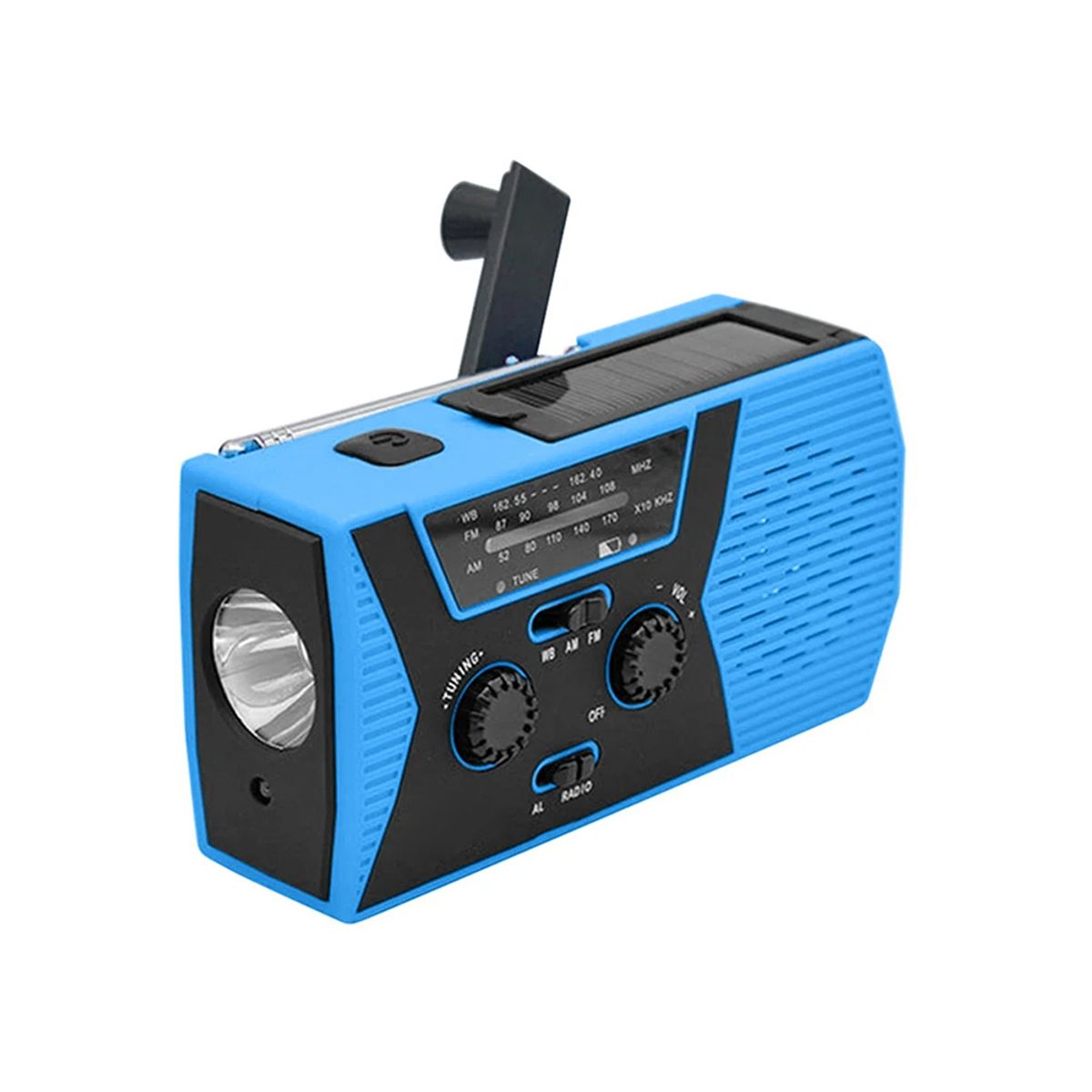 IMPOPLANET - RADIO DE EMERGENCIA SOLAR PORTATIL RECARGABLE 2000 mAH CELESTE