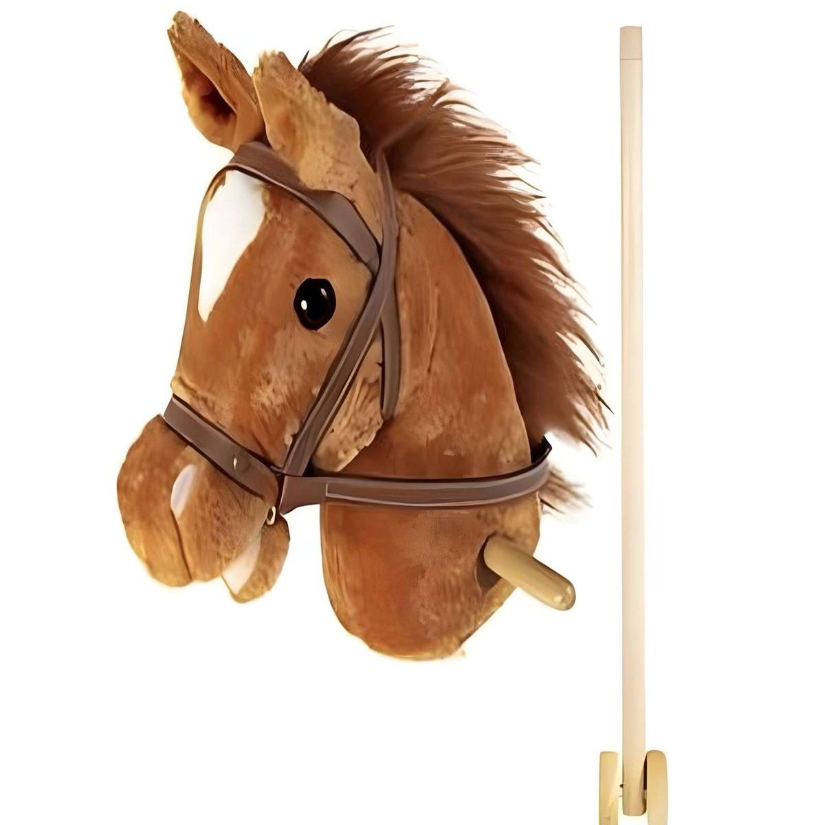 GENERICO - Caballo Bastón de Madera con Sonido Café