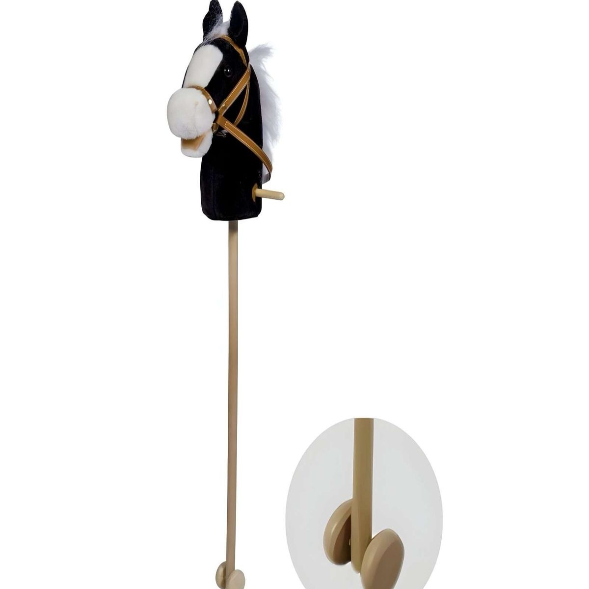 GENERICO - Caballo Bastón de Madera con Sonido Negro