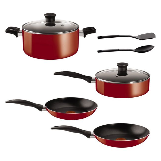 TEFAL - Set 8 Piezas Easy Care Rojo