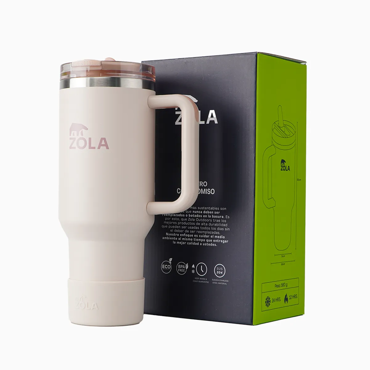 ZOLA OUTDOORS - Vaso Termico Zola 1200ml Inoxidable Hermetico Frio Y Calor Rosado