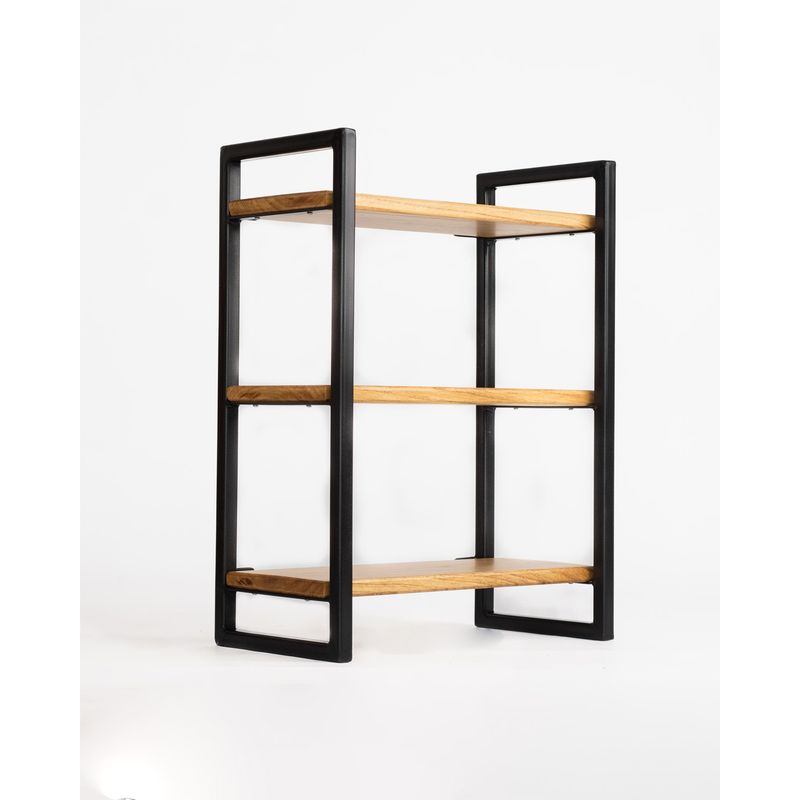 GENERICO - Repisa Flotante Pared Madera Y Metal 60cm Estante Colgante