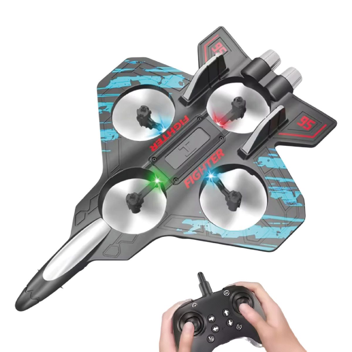 MUNDO ONLINE - Avion Drone Niños Control Remoto Antigolpe Recargable