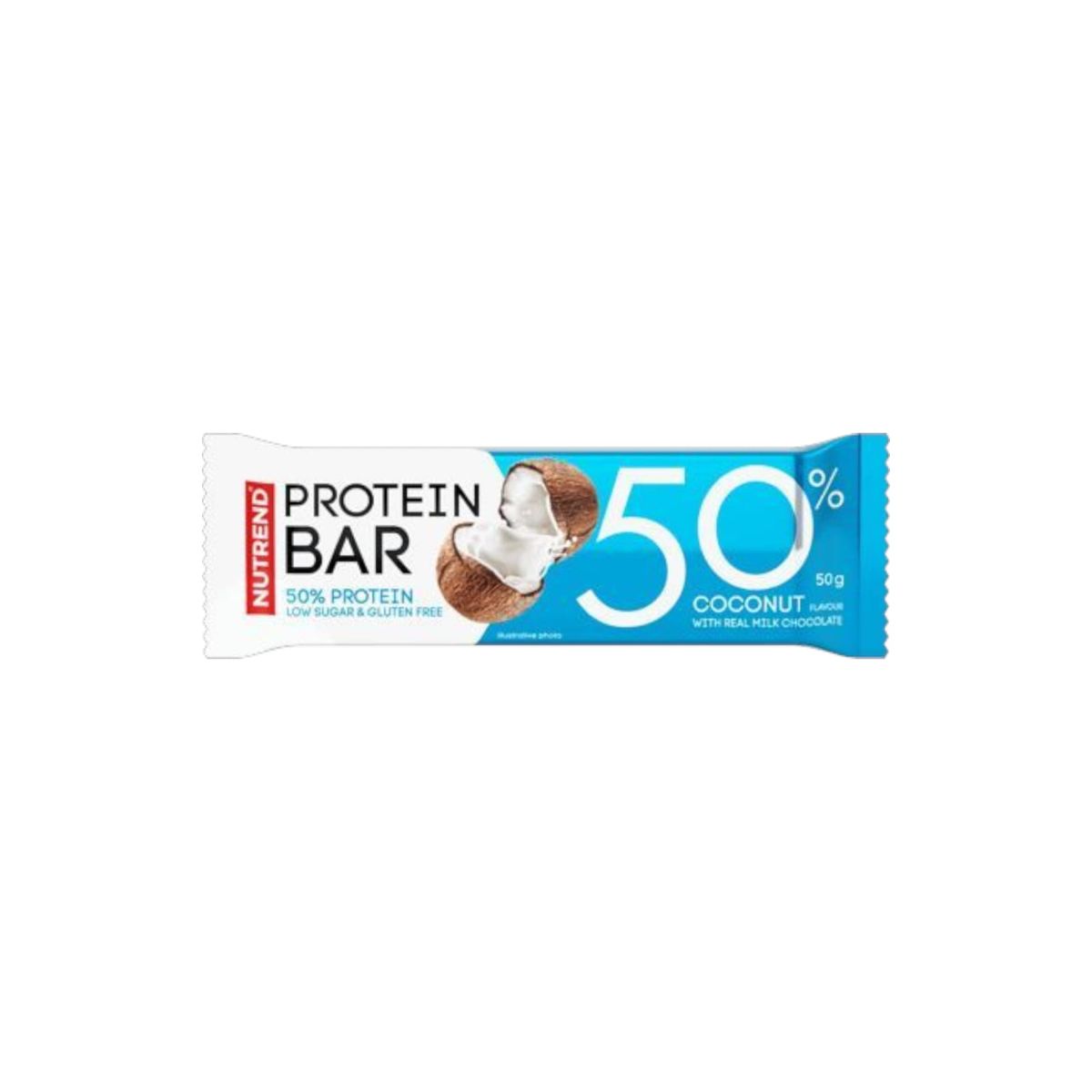 NUTREND - BOX 12 UNIDADES PROTEIN BAR 50% COCONUT 50GR - NUTREND
