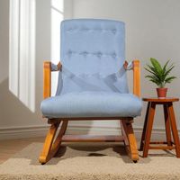 SILLA MECEDORA CON APOYA BRAZO LINO GRIS CLARO