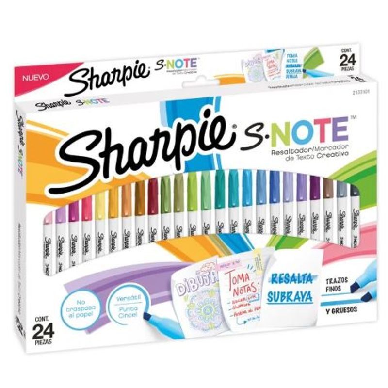 SHARPIE - DESTACADOR NOTE BLISTER 24 COL PASTEL