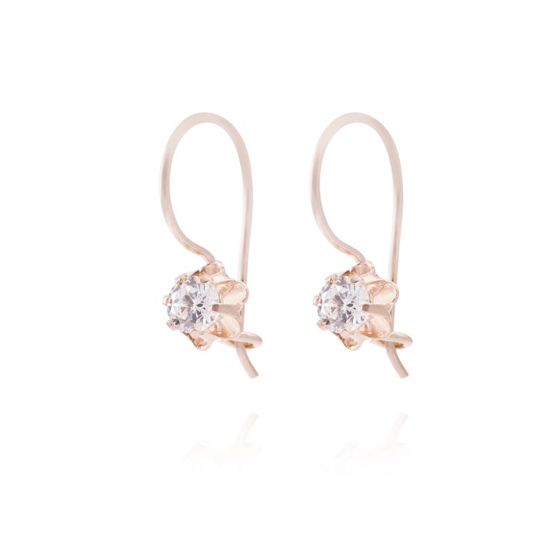 JB JOYAS BARON - Aros Oro Miel 18kt Colgante Circón