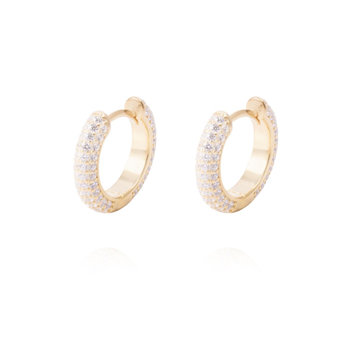 JB JOYAS BARON - Aros Revestidos en Oro 18kt Argollas Brillante Circonita