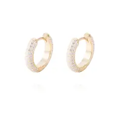 JB JOYAS BARON - Aros Revestidos en Oro 18kt Argollas Brillante Circonita