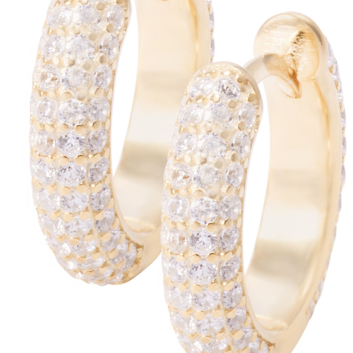 JB JOYAS BARON - Aros Revestidos en Oro 18kt Argollas Brillante Circonita