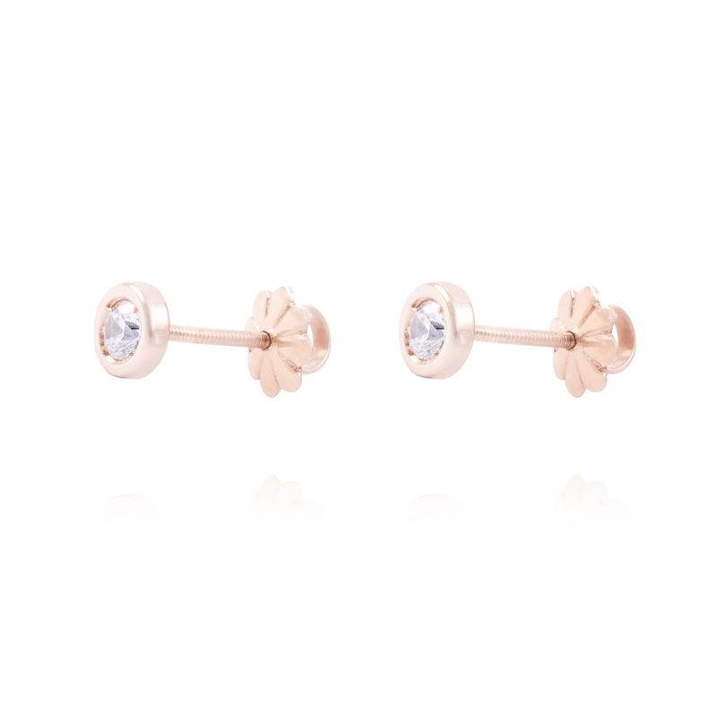 JB JOYAS BARON - Aros Oro Miel 18kt Punto de Luz Circón
