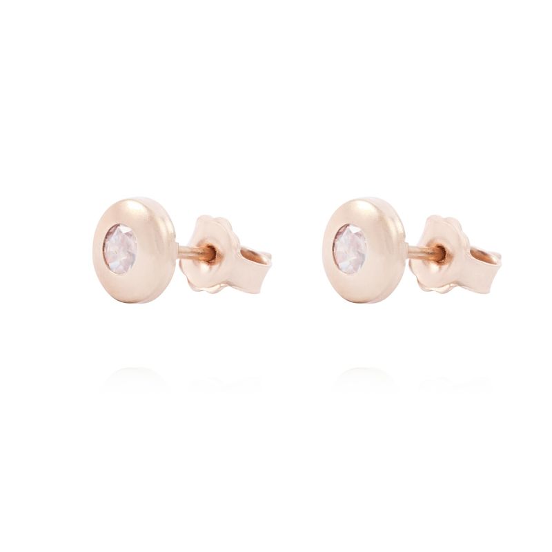 JB JOYAS BARON - Aros Oro Miel 18kt  Circón 3mm