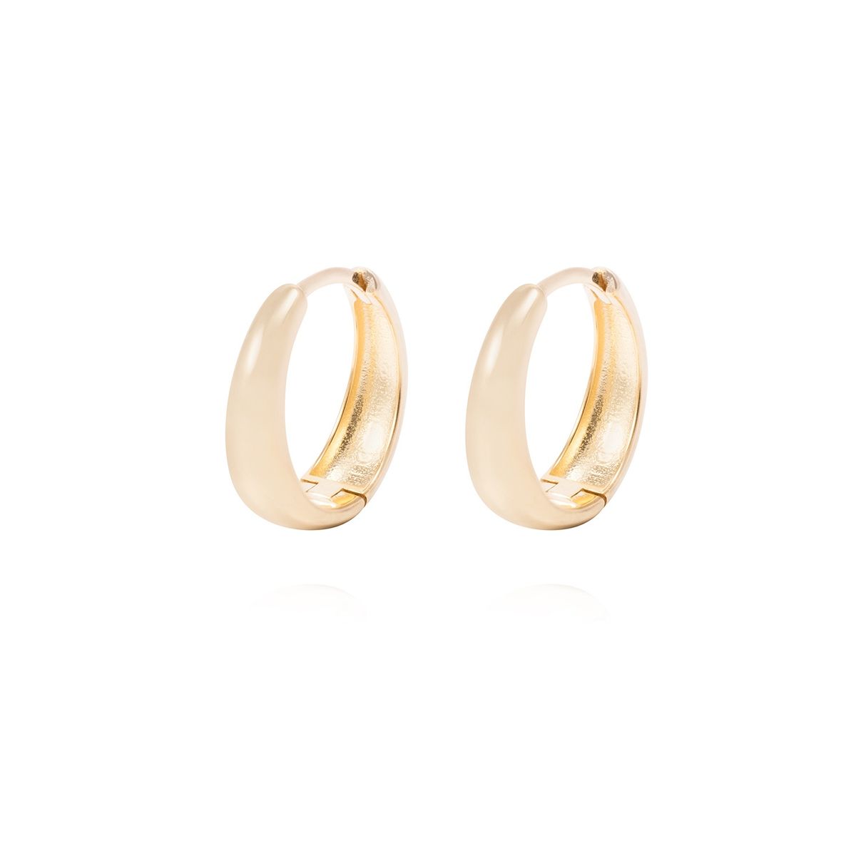 JB JOYAS BARON - Aros de Plata Esterlina Argollas Lisas Revestido en Oro 18kt
