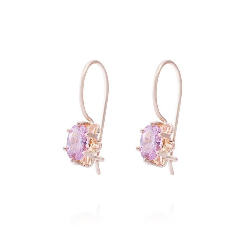 JB JOYAS BARON - Aros Oro Miel 18kt  Rosa de Francia 4x6mm