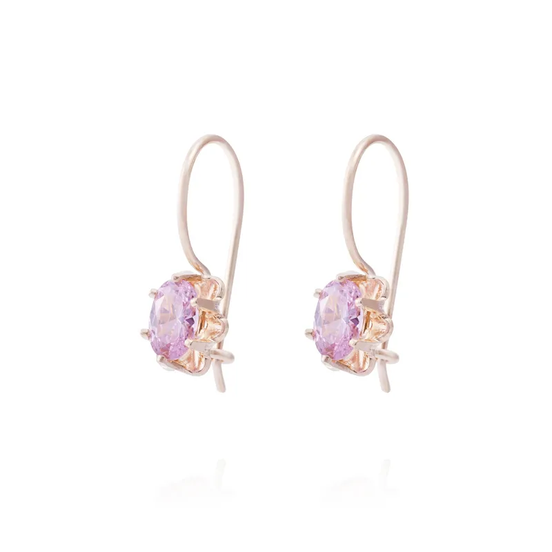 JB JOYAS BARON - Aros Oro Miel 18kt  Rosa de Francia 4x6mm