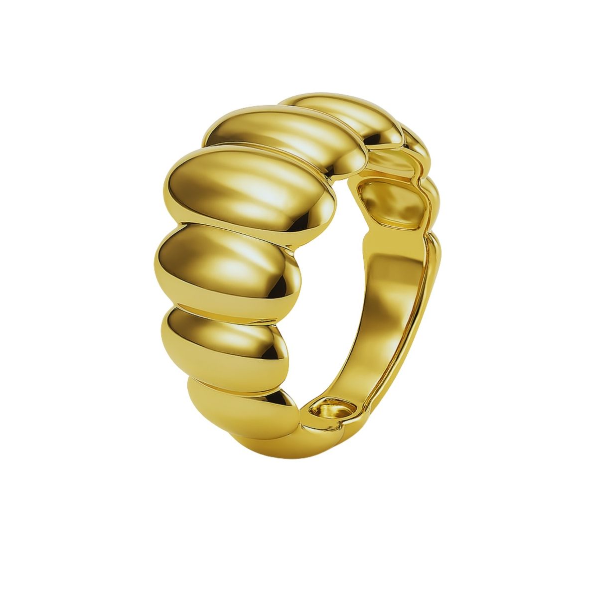 JB JOYAS BARON - Anillo de Plata Esterlina 925 Bullet revestido en Oro 18kt