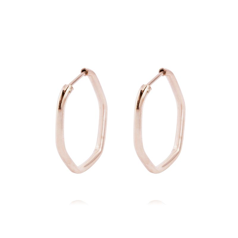 JB JOYAS BARON - Aros Oro Miel 18kt  Hexagonal 15mm
