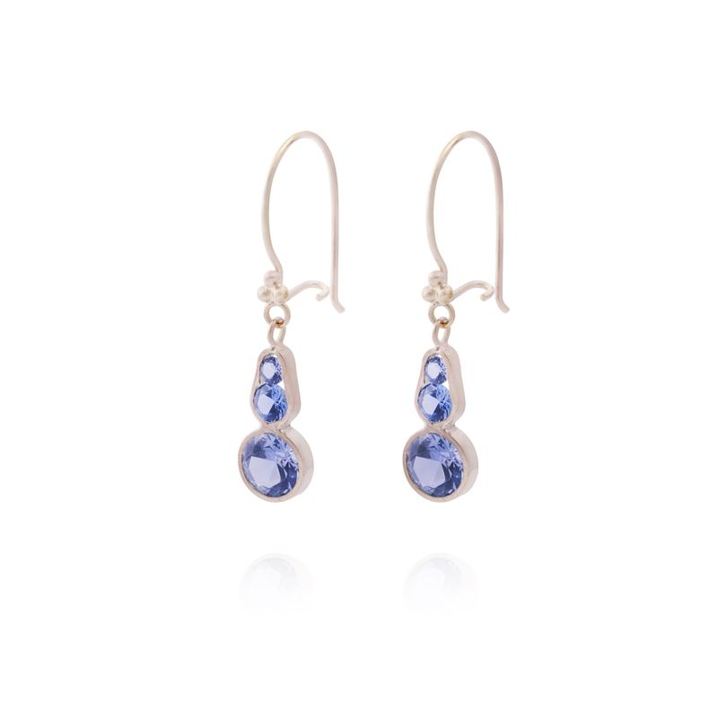 JB JOYAS BARON - Aros Oro Miel 18kt Degrade Agua Marina