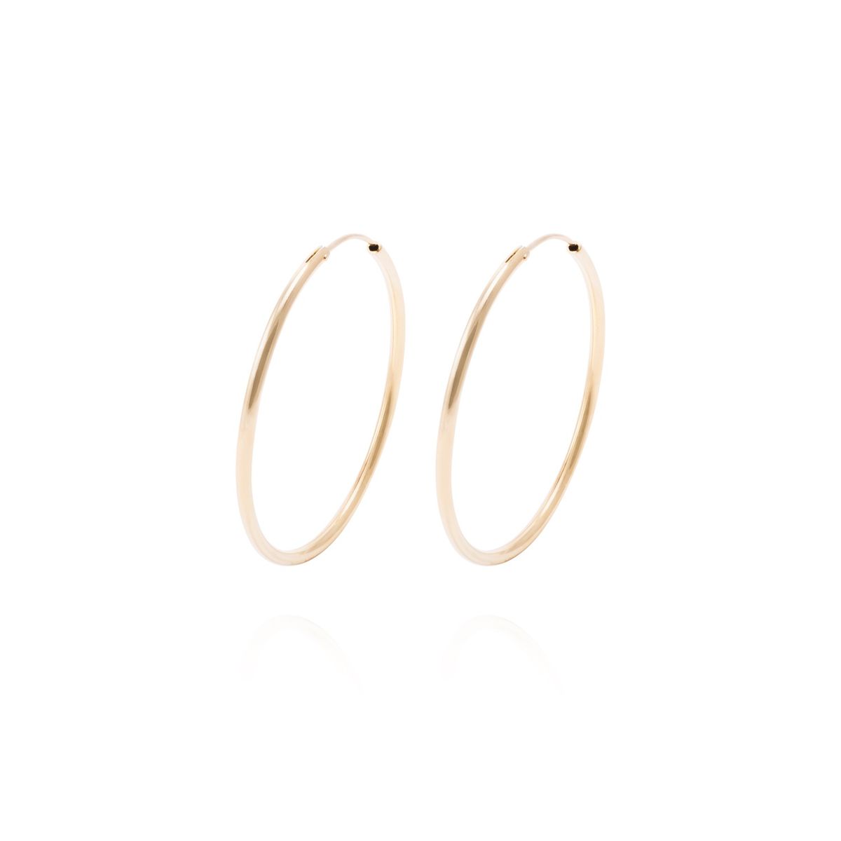 JB JOYAS BARON - Aros Revestida en Oro 18kt Argollas Grandes Lisas