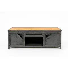 GENERICO - Rack Industrial Gris matizado diseño vintage con cubierta Madera
