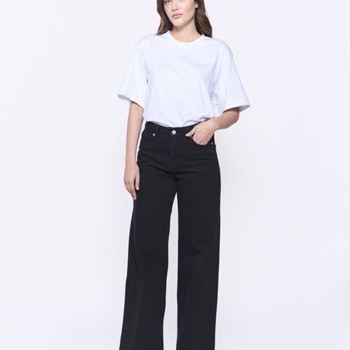 AMEN LEATHER - Jeans Wide Sofia