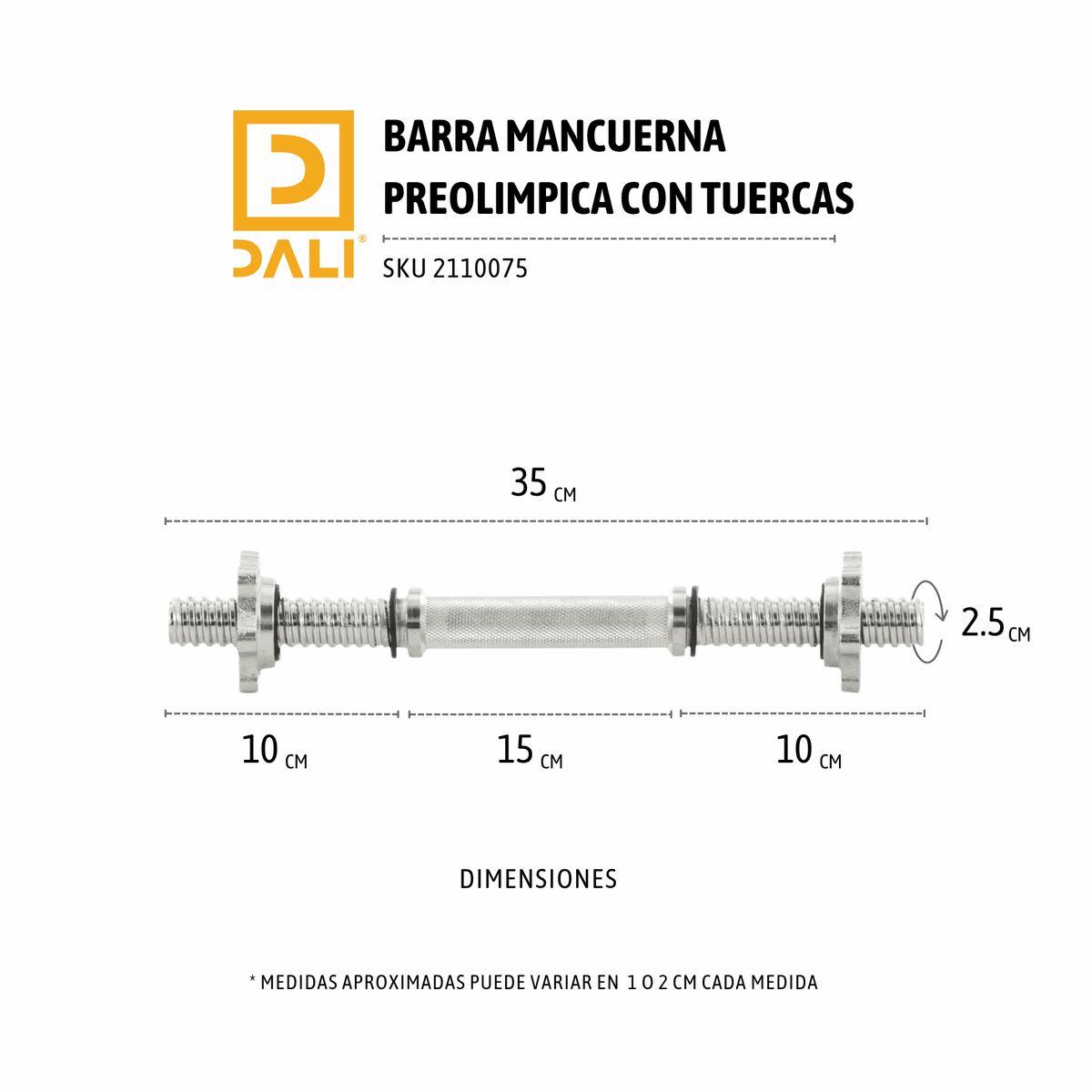 CHINA - BARRA MANCUERNA PREOLIMPICA CON TUERCAS