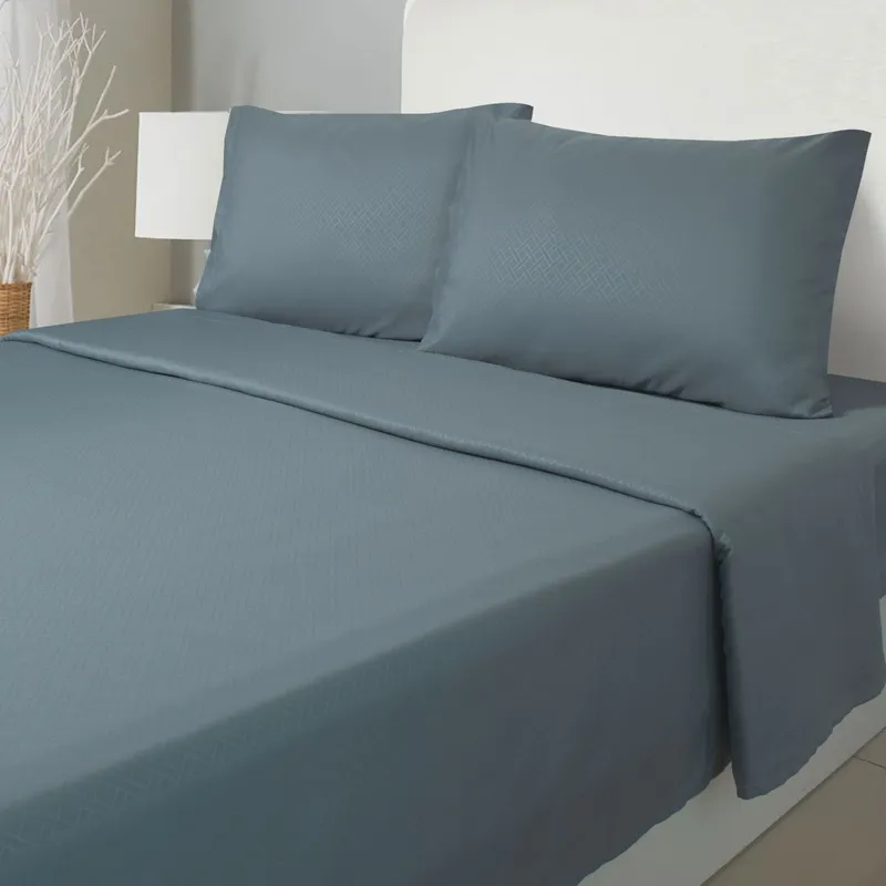 ARTHOME - JUEGO DE SABANAS ARTHOME 2 PLAZAS EMBOSSE MICROFIBRA COLOR GRIS