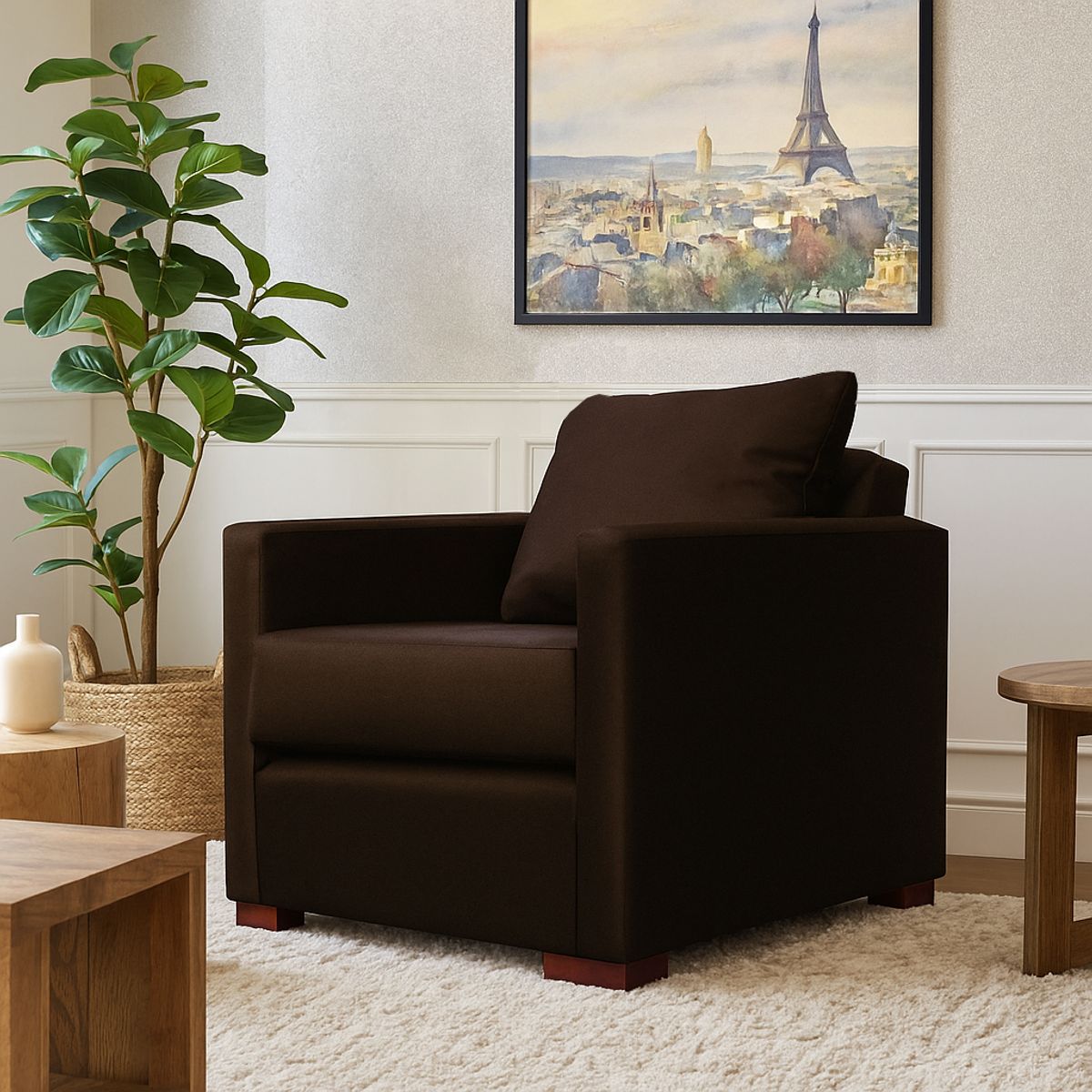 DKORA - Sofá 1 cuerpo Jade  Café