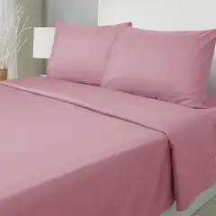 ARTHOME - JUEGO DE SABANAS 2 PLAZAS EMBOSSE MICROFIBRA COLOR ROSA