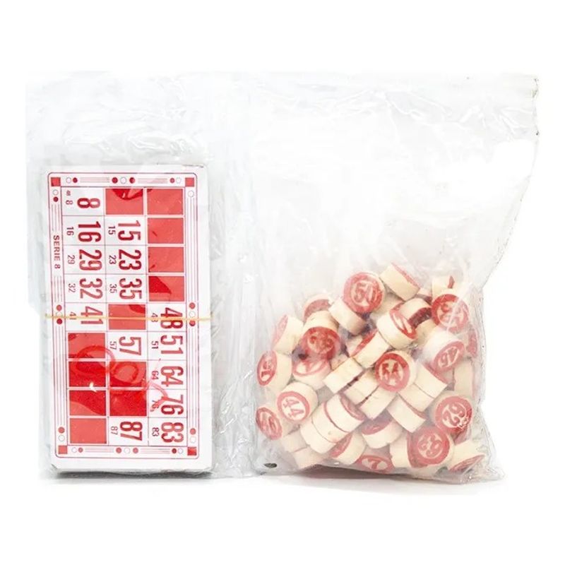 GENERICO - Juego  48 Cartones Numeros Madera Bingo