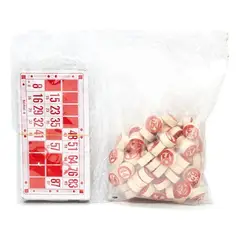 GENERICO - Juego 48 Cartones Numeros Madera Bingo