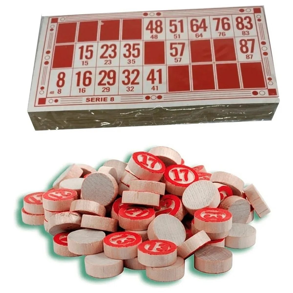 GENERICO - Juego  48 Cartones Numeros Madera Bingo