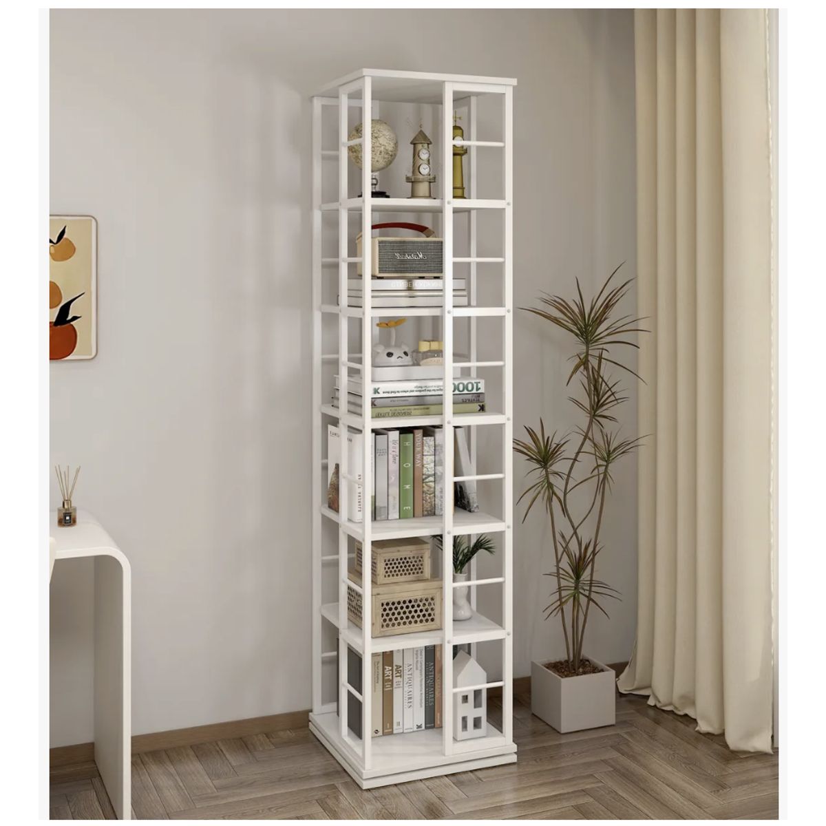 HOMER DESIGN - Biblioteca Librero Giratorio Organizador De Libros 190cm