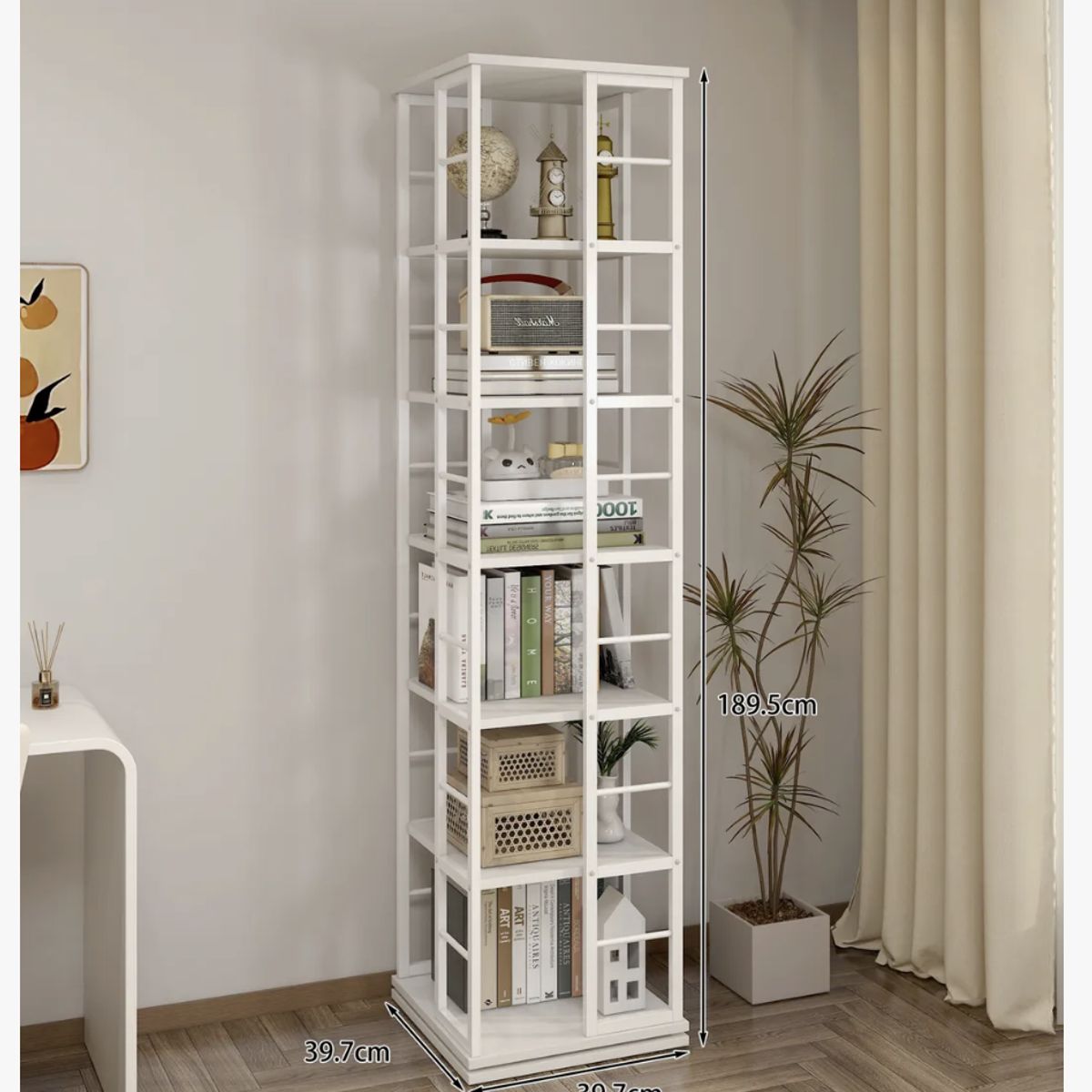 HOMER DESIGN - Biblioteca Librero Giratorio Organizador De Libros 190cm