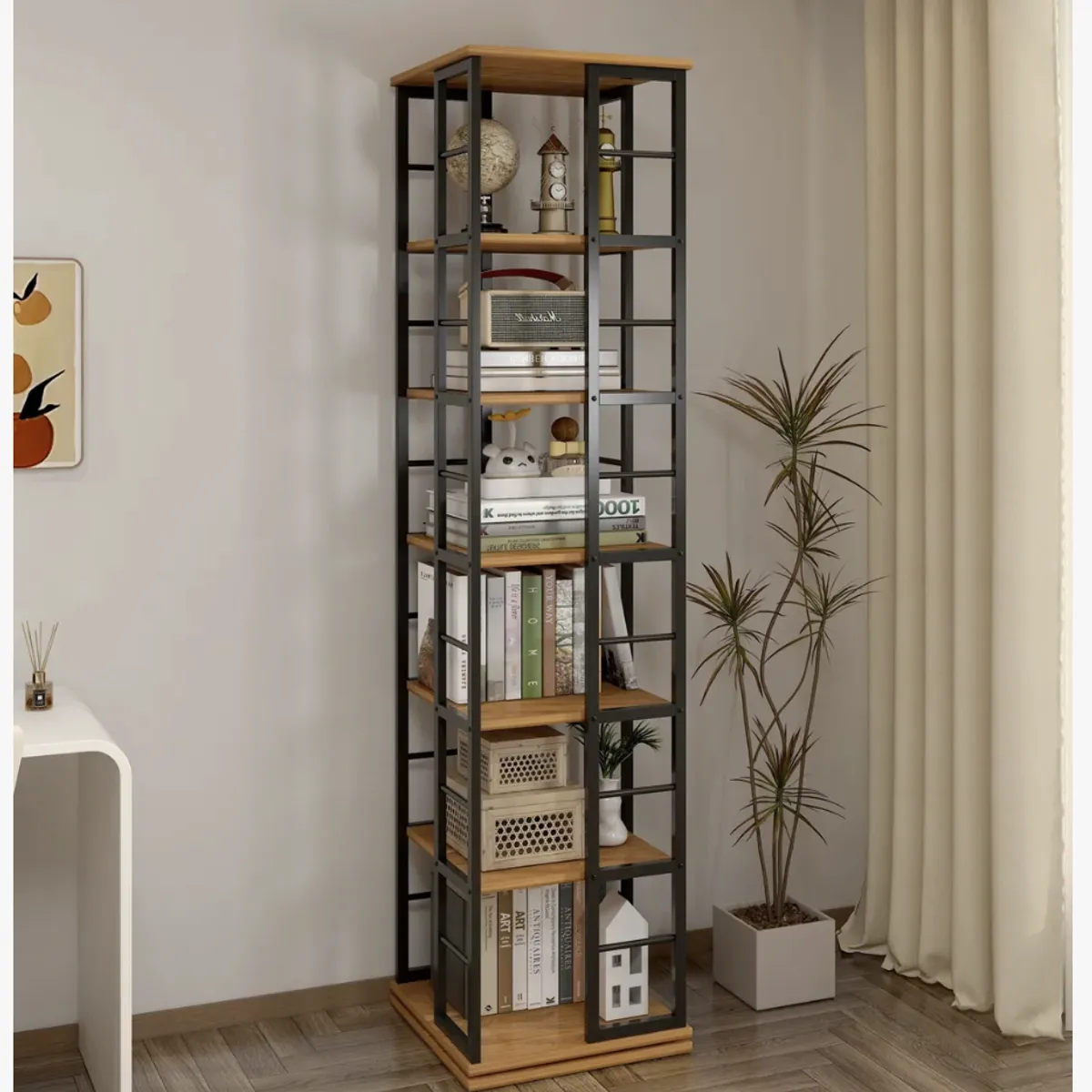 HOMER DESIGN - Biblioteca Librero Giratorio Organizador De Libros 190cm