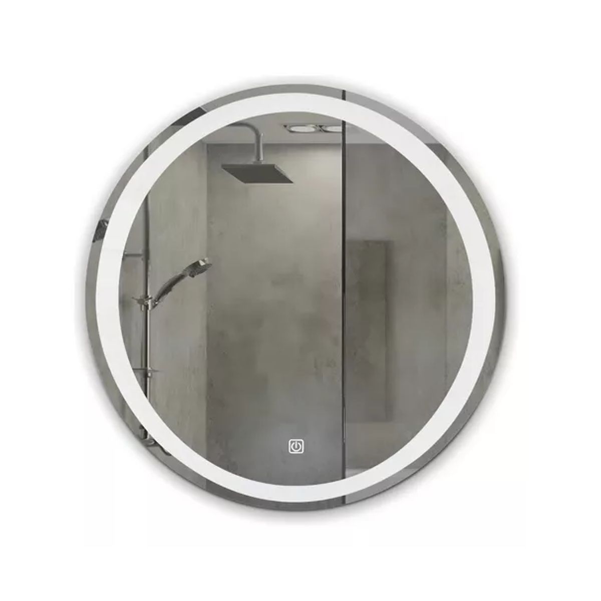 GENERICO - Espejo Redondo LED con Touch Joytek 60x60cm Marco Plateado