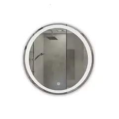 GENERICO - Espejo Redondo LED con Touch Joytek 60x60cm Marco Plateado