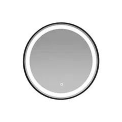 GENERICO - Espejo Circular Taumm 60cm 3 Luces LED Borde Negro