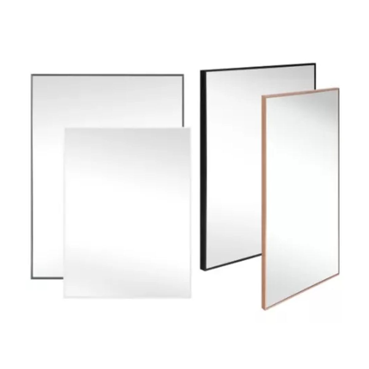 GENERICO - Espejo Rectangular 40x50cm Plast Office 4 Tonos Metalizados Gris